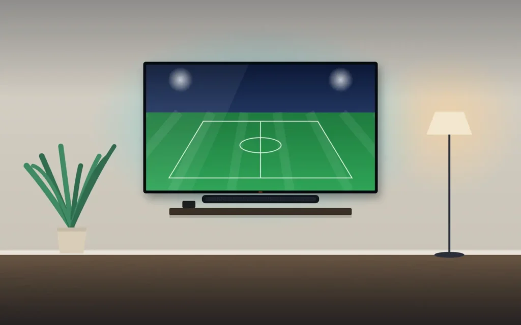 Clean TV wall with in-wall wire concealment and floating shelf