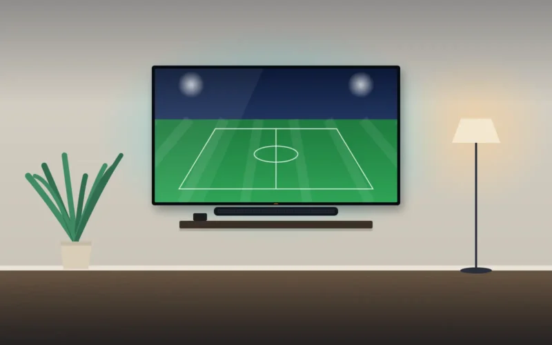 Clean TV wall with in-wall wire concealment and floating shelf